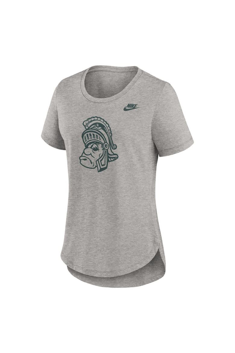 Women's Nike Heather Gray Michigan State Spartans Legacy Tri-Blend T-Shirt, Alternate, color, Heather Gray
