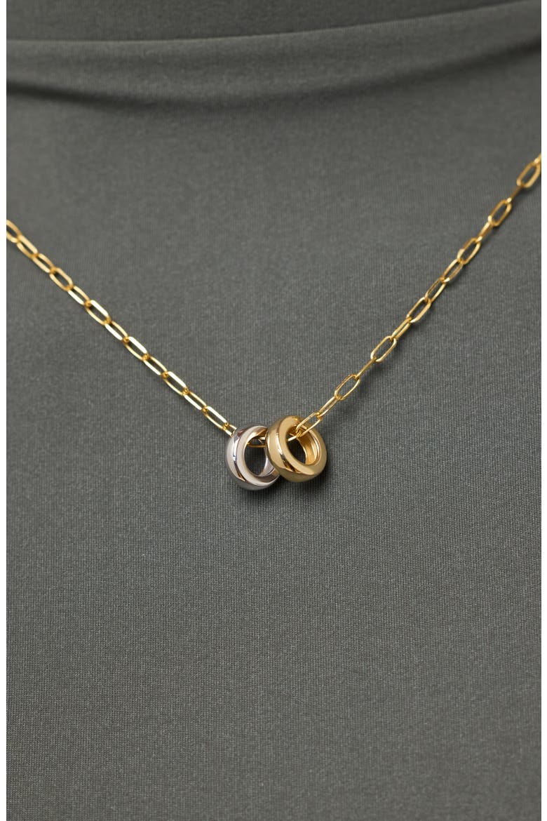 Gold Pendant Necklace - Two Tone Eclipse Necklace, Alternate, color, Gold