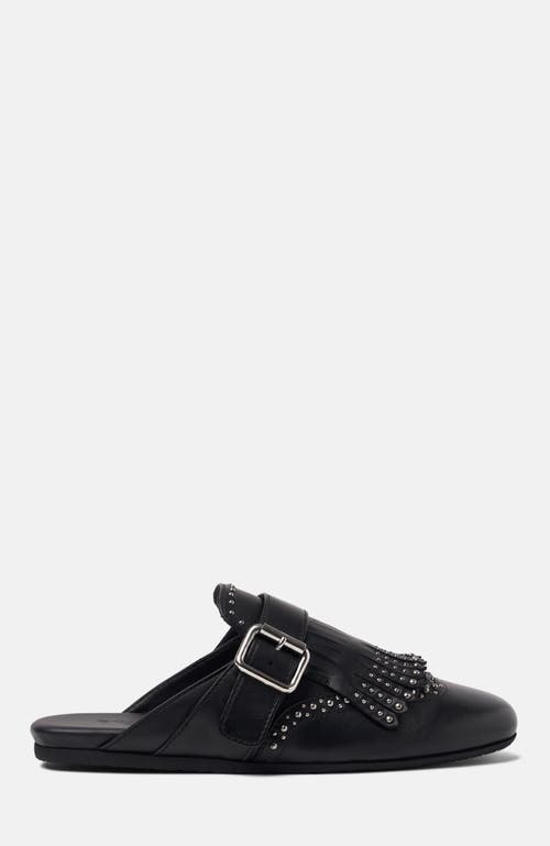 Scarosso Gaia Fringed Studded Mules In Black