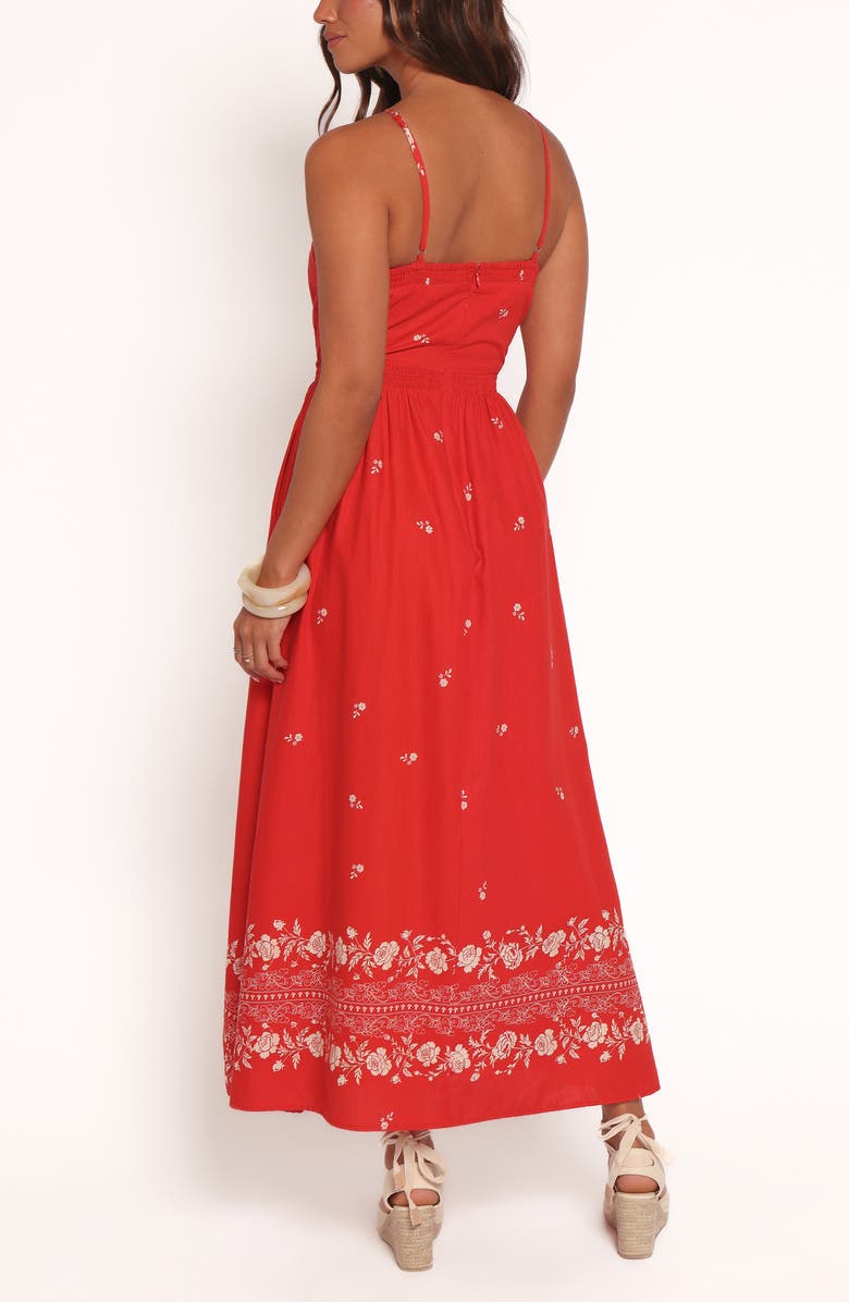 Petal & Pup Madi Floral Cutout Sleeveless Maxi Dress, Alternate, color, Red Floral Bandana