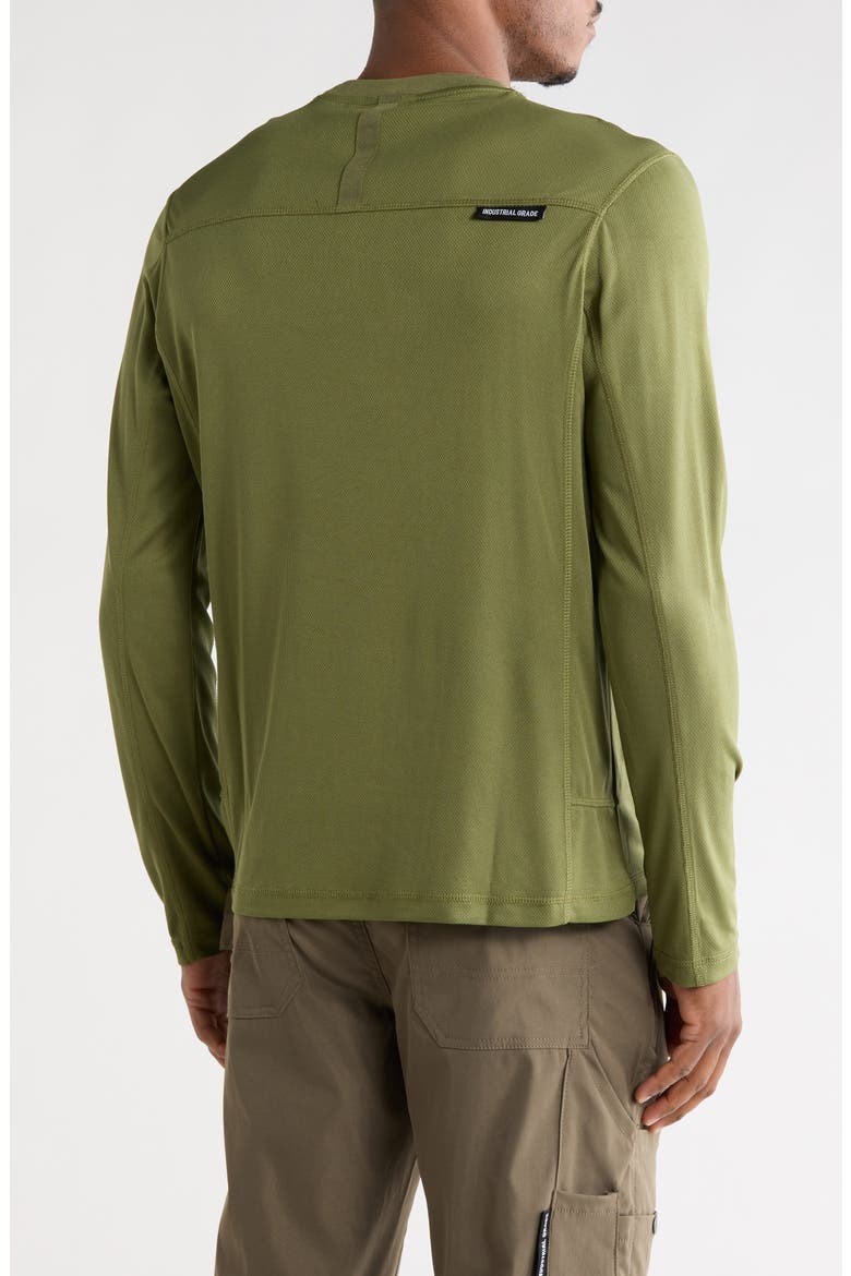 Jacquard Long Sleeve T-Shirt, Alternate, color, LIGHT OLIVE