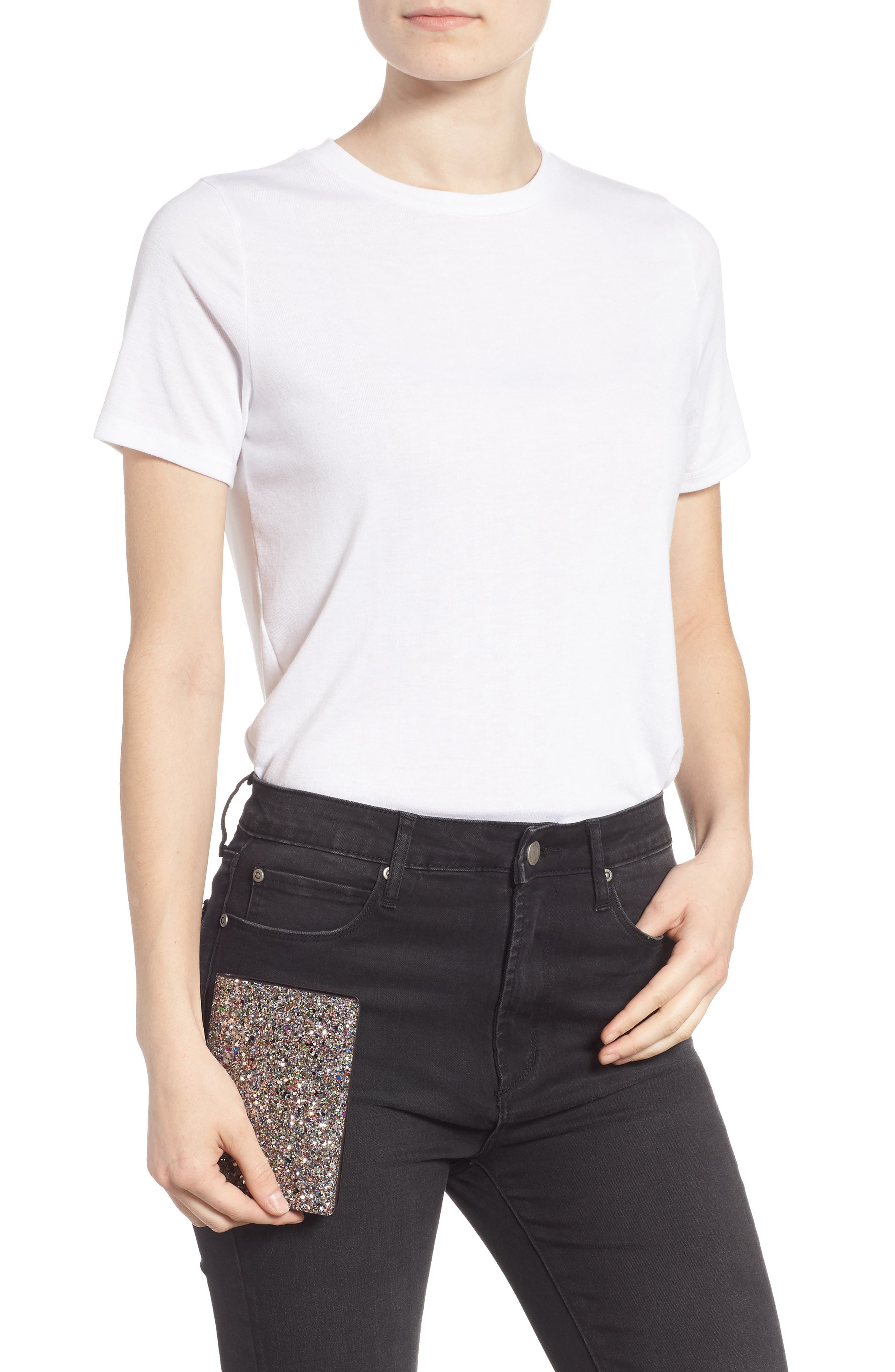 Rebecca Minkoff Glitter Passport Holder, Alternate, color, 