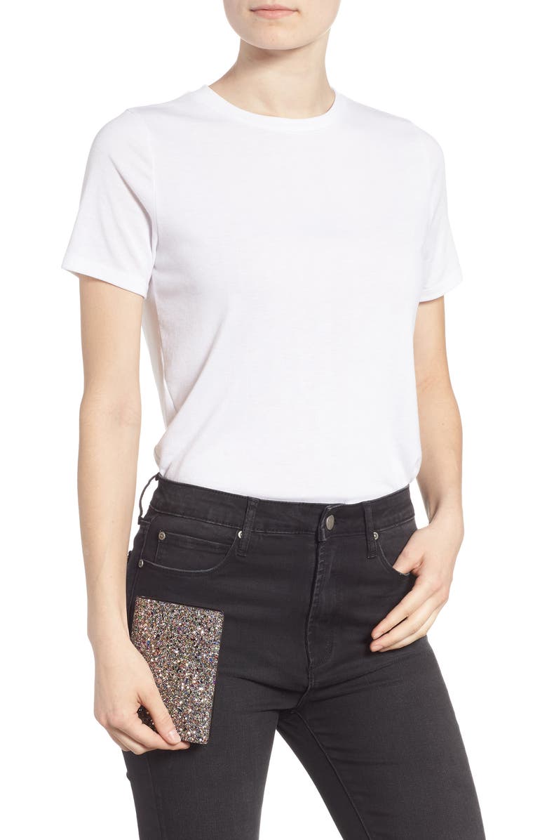 Rebecca Minkoff Glitter Passport Holder, Alternate, color,