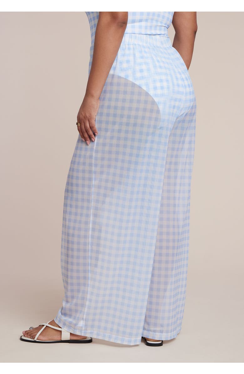 ELOQUII Wide Leg Cover-Up Pant, Alternate, color, Skyway Gingham