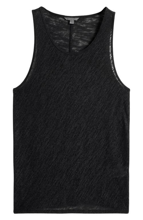 Shop John Varvatos Broome Slim Fit Linen Tank In Black