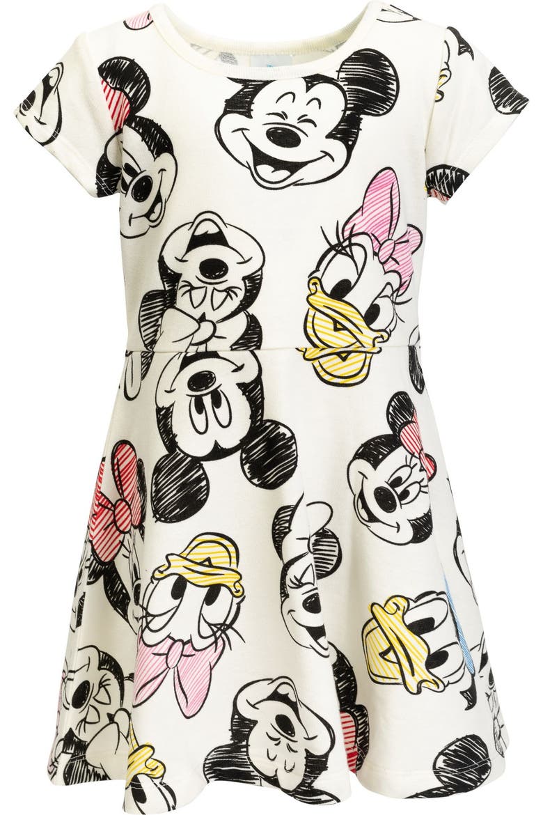Mickey Mouse & Friends Skater Dress and Scrunchie Set, Alternate, color, Mickey Friends Tusk