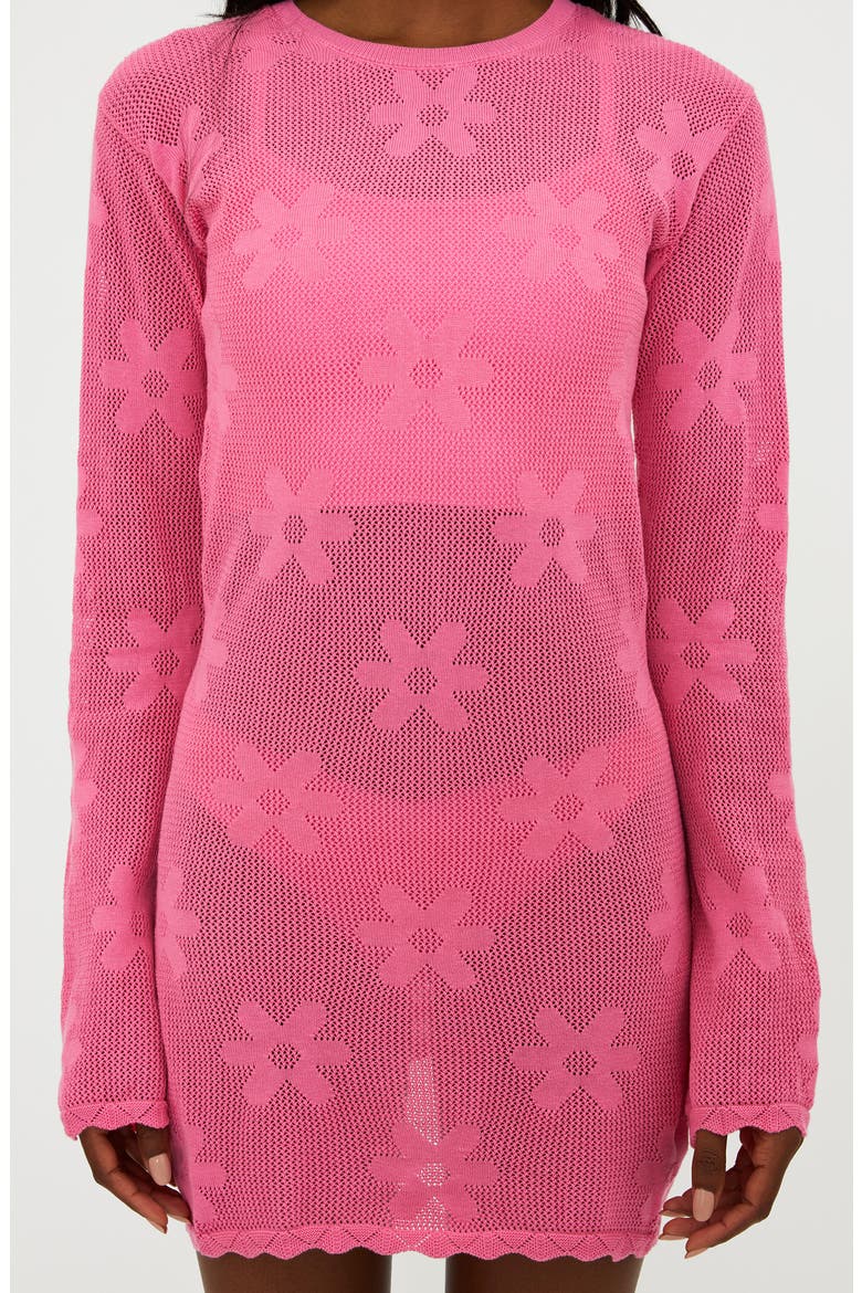 Libbi Long Sleeve Cotton Cover-Up Dress, Alternate, color, PINK SAIL