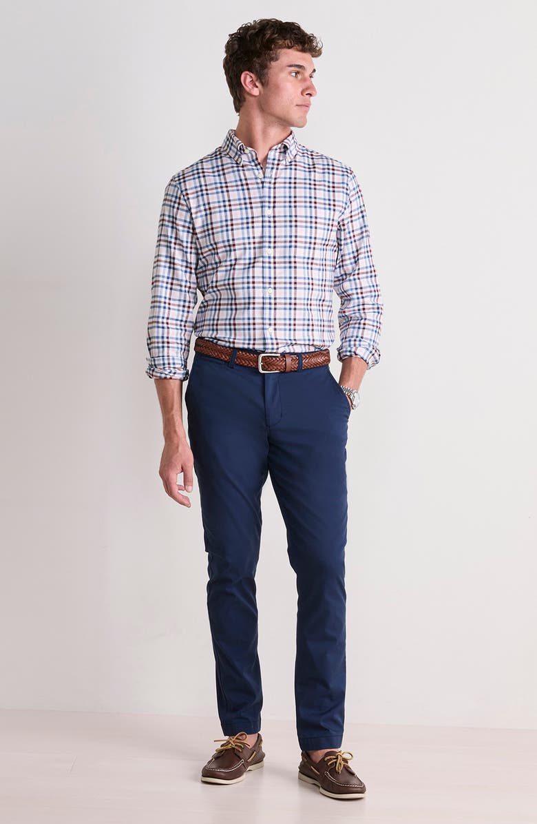 vineyard vines MonomoyTattersall Classic Fit Stretch Poplin Button-Down Shirt, Alternate, color, Flamingo