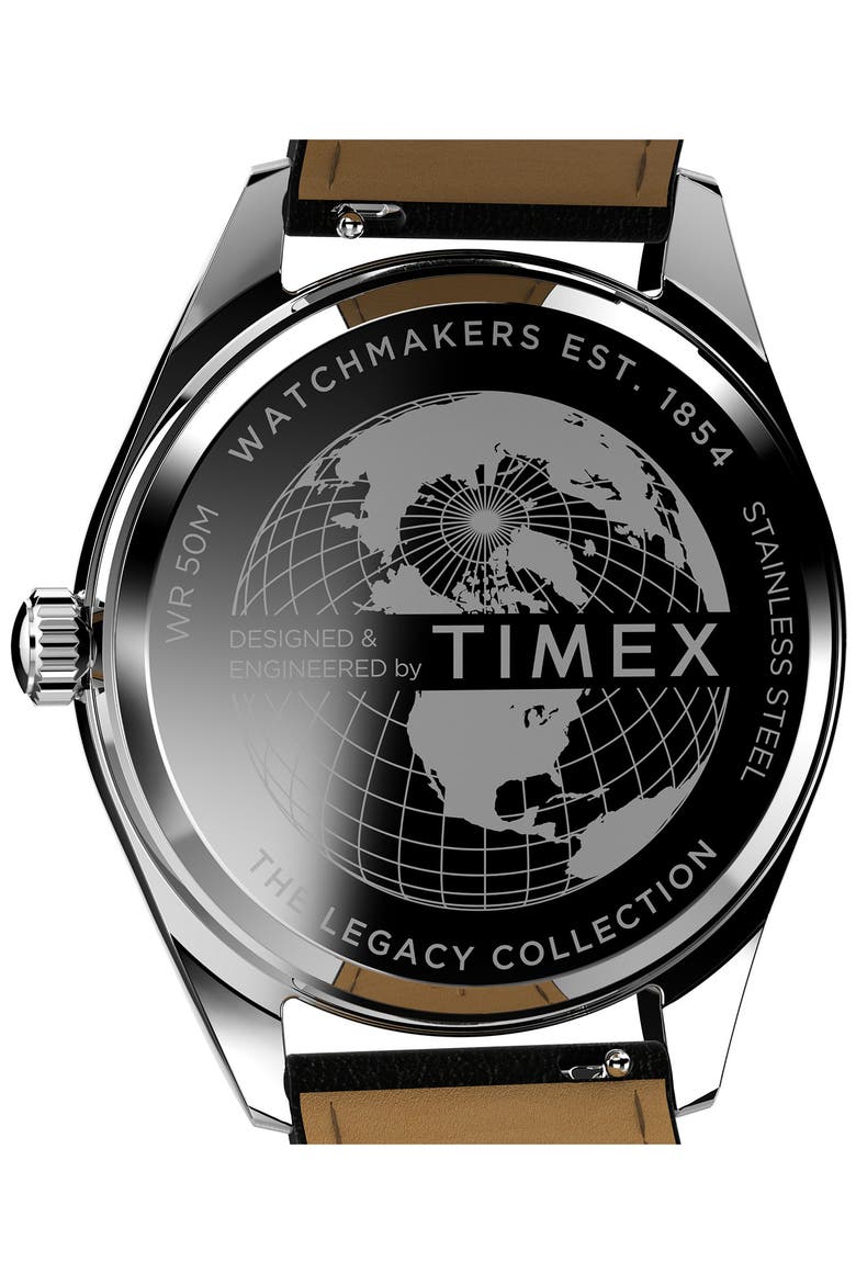 Legacy Leather Strap Watch, 41mm, Alternate, color, BLACK