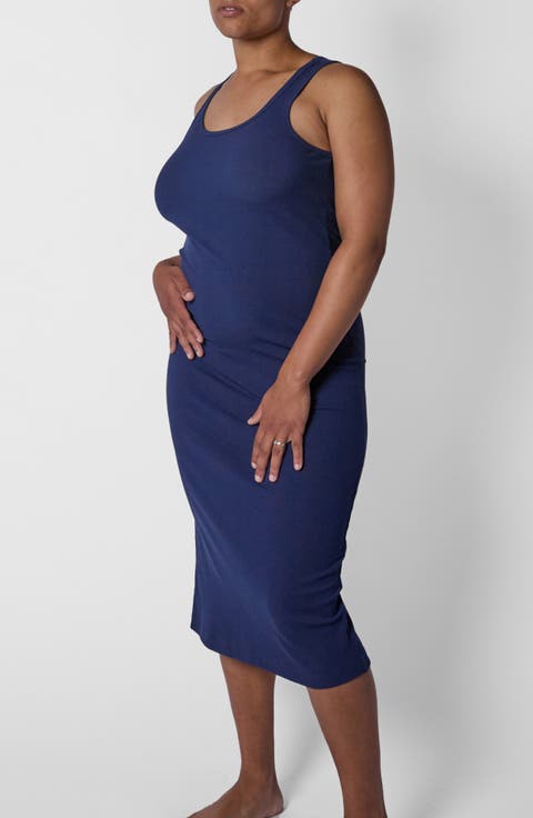 Rib Sleeveless Midi Dress
