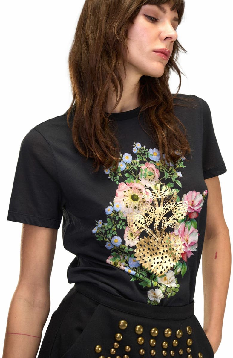 Cynthia Rowley Heart of Gold Tee, Alternate, color,