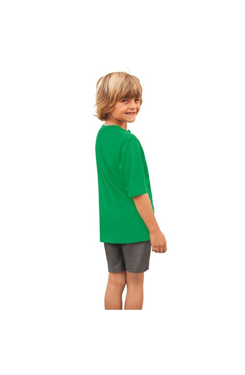 CITY THREADS Boys Soft 100% Organic Cotton Jersey Short Sleeve Henley Tee, Alternate, color, Elf Green