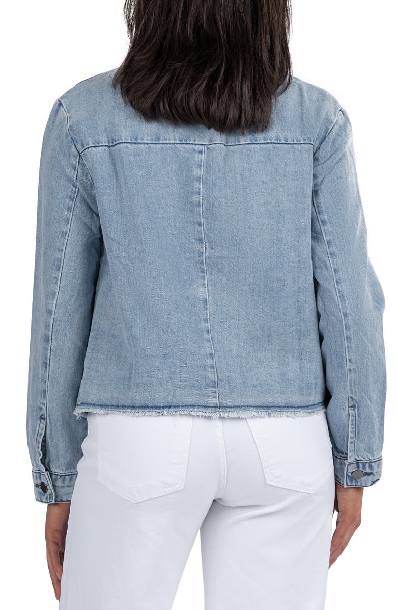 KUT from the Kloth Olea Frayed Hem Denim Jacket, Alternate, color, 
