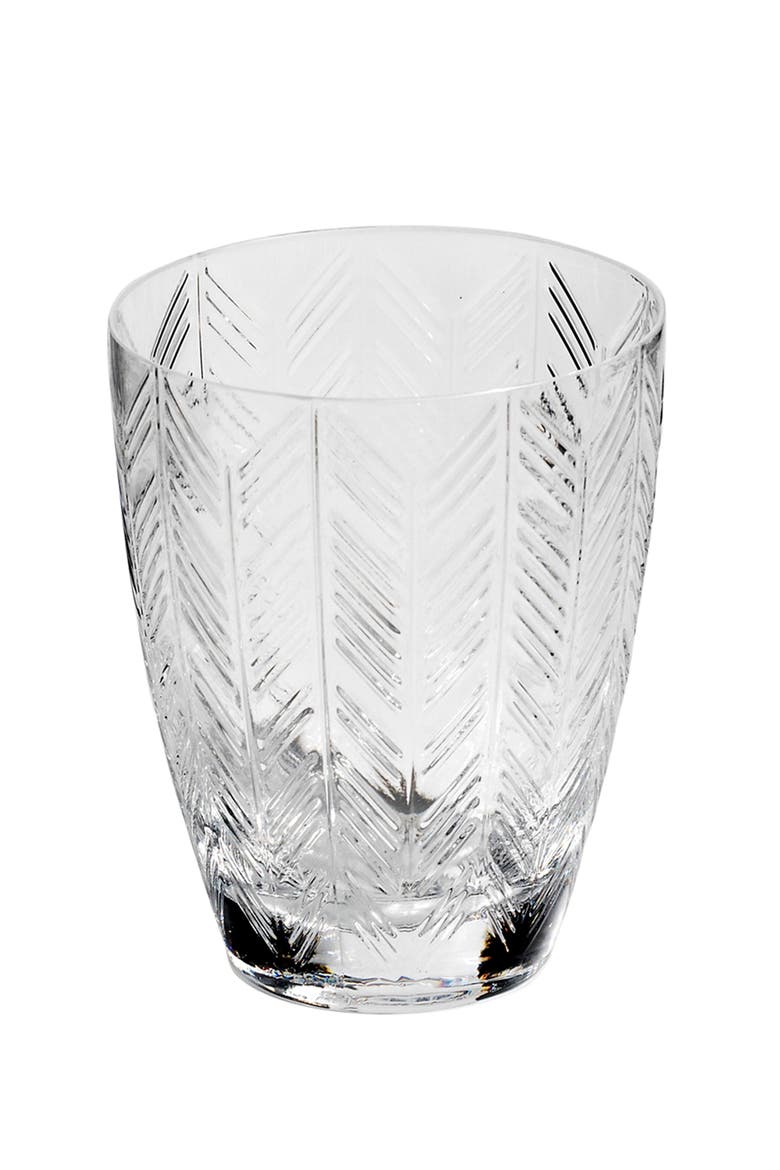 Water Glass ZIG ZAG Set of 6  Transparent 11.8 oz, diam. 3.3", H 4", Main, color, No color