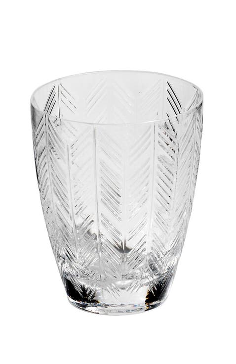 Water Glass ZIG ZAG Set of 6  Transparent 11.8 oz, diam. 3.3", H 4"