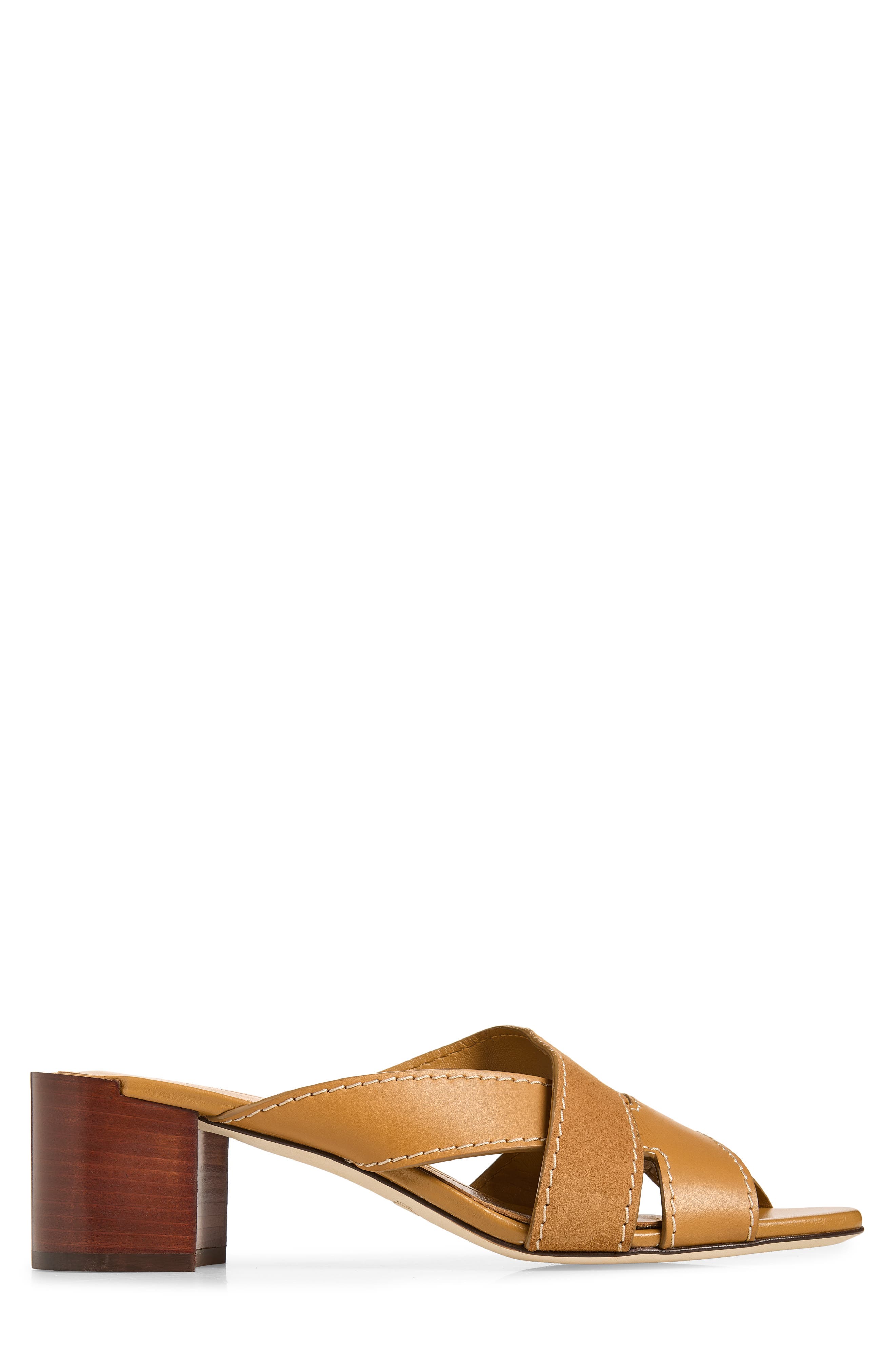 Tod's Block Heel Slide Sandal, Alternate, color, Biscotto Chiaro