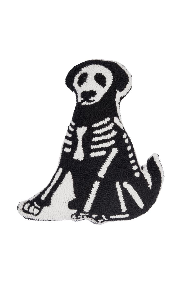 Pets Skeleton Shaped Hooked Pillows, Main, color, Black Dog