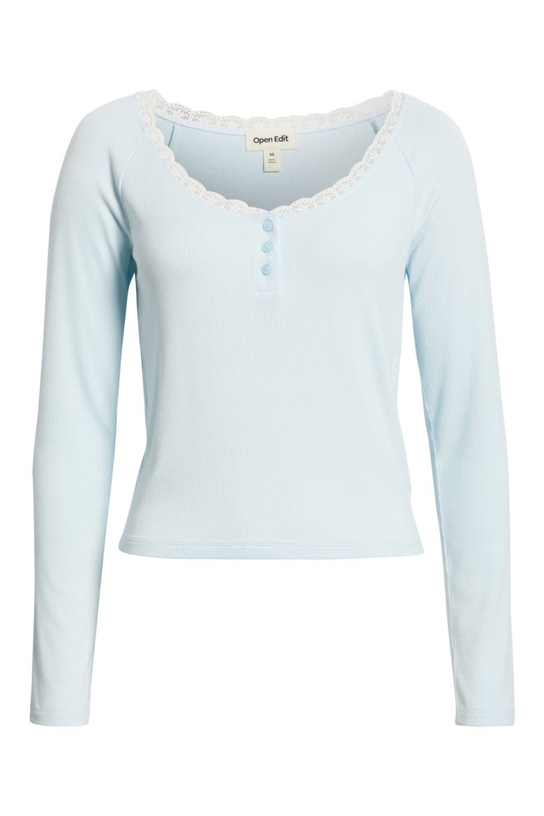 Daydream Lace Trim Rib Crop Top, Alternate, color, BLUE DELICATE