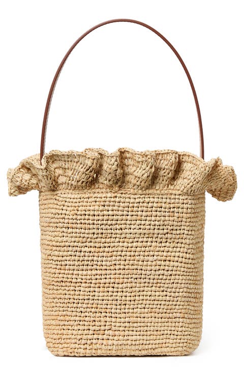 Laith Raffia Bucket Bag