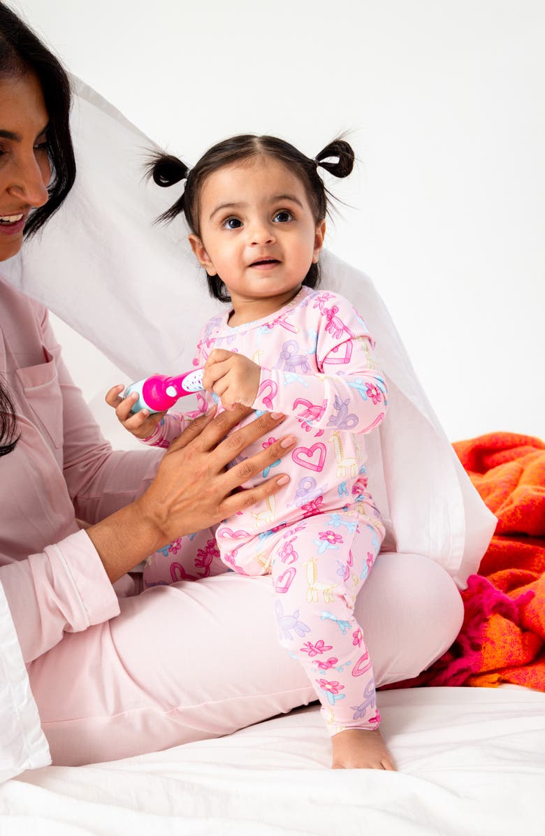 Magnetic Me Party Animals Glow in the Dark Magnetic Convertible Romper, Alternate, color, Pink