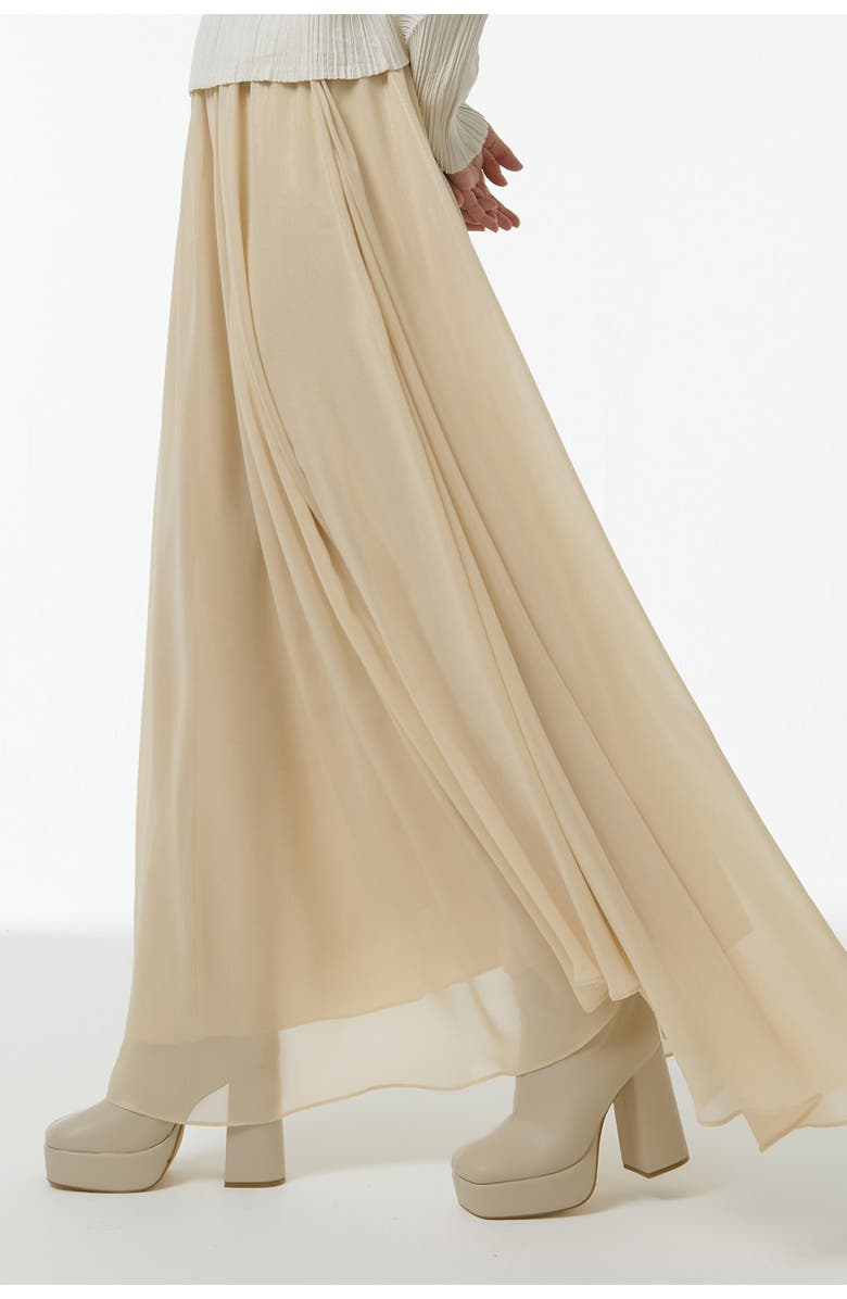 Leem Elasticated Waist Asymmetric Skirt, Alternate, color, Neutrals