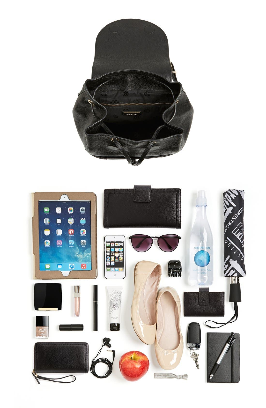 Tory Burch 'Serif T' Leather Backpack, Alternate, color, 