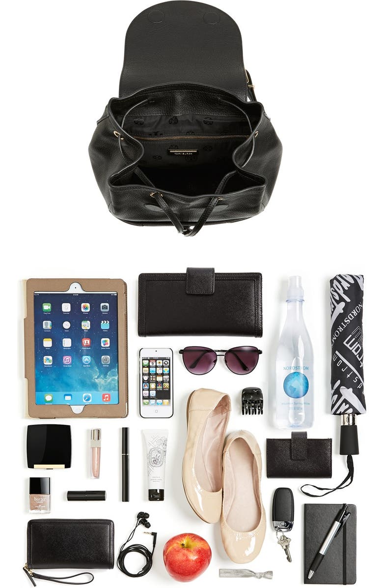 Tory Burch 'Serif T' Leather Backpack, Alternate, color,