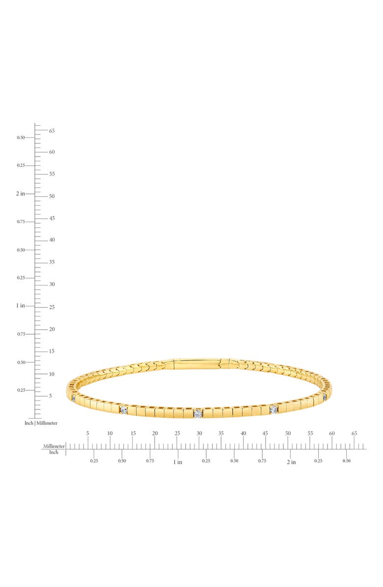 Crislu Pure Flex Cubic Zirconia Station Bracelet, Alternate, color, 18Kt Yellow Gold / Clear Stone