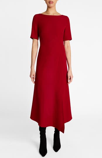 Santorelli Inez Short Sleeve A-line Midi Dress - Black