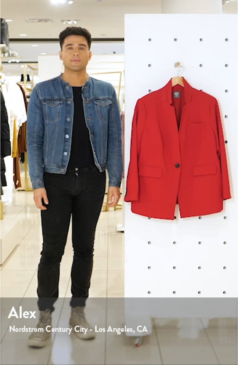 Convertible Collar Stretch Crepe Blazer, sales video thumbnail