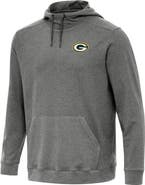 ANTIGUA Men's Antigua Heather Black Green Bay Packers Cloud Pullover Hoodie