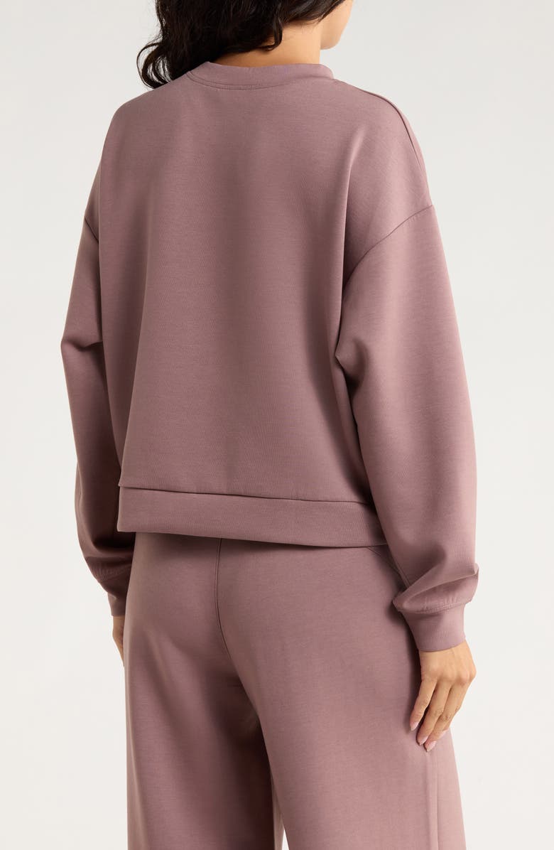 X by Gottex Scuba Knit Activewear Sweatshirt, Alternate, color, Sand