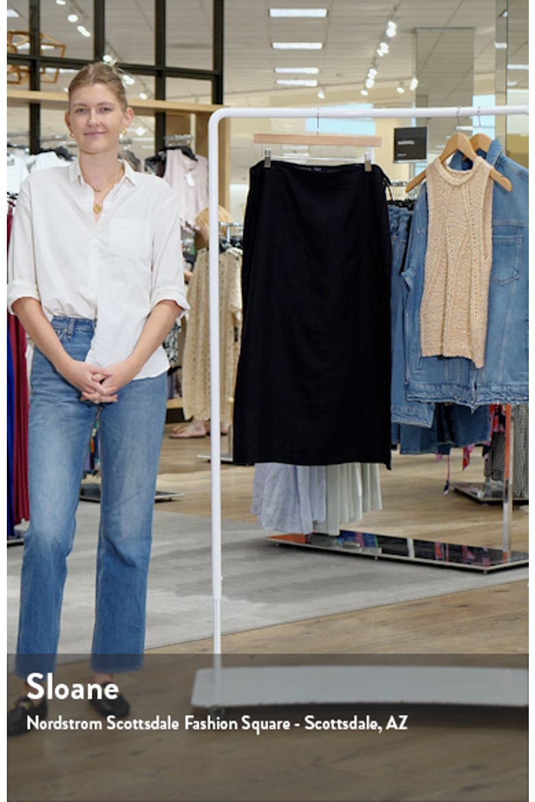 Carly Linen Wrap Midi Skirt video