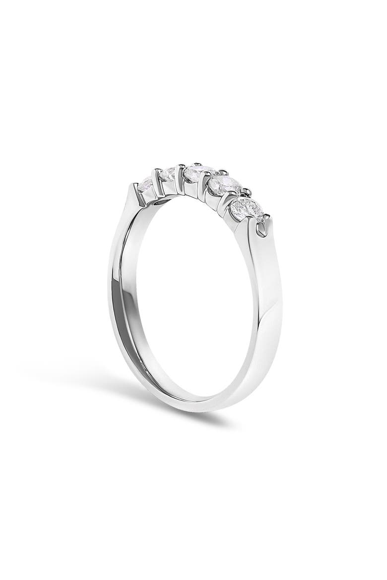 14K Gold 1/2 Ctw Diamond 5 Stone Band Ring, Alternate, color, White Gold
