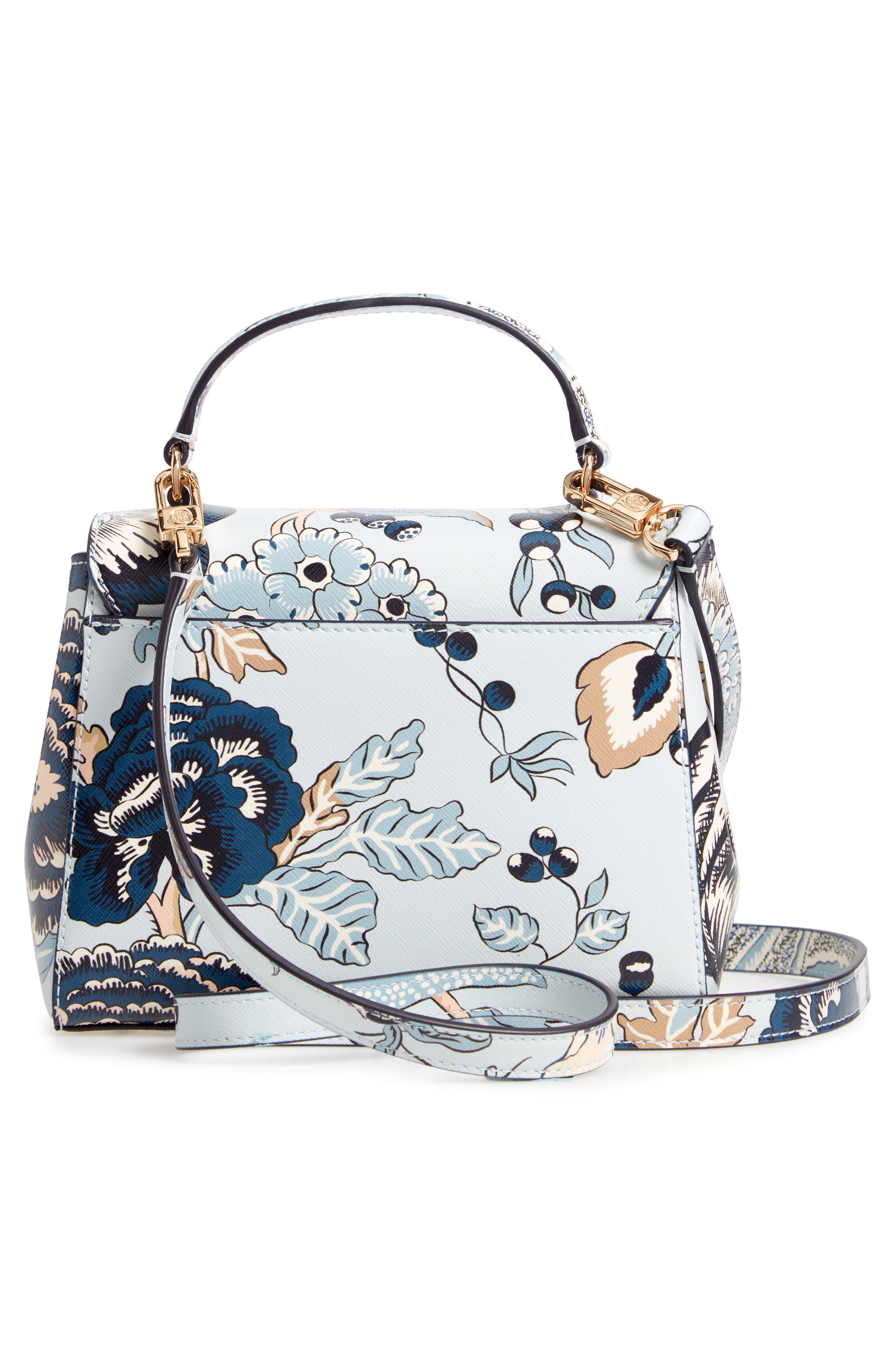 Tory Burch Robinson Print Small Leather Satchel, Alternate, color, 