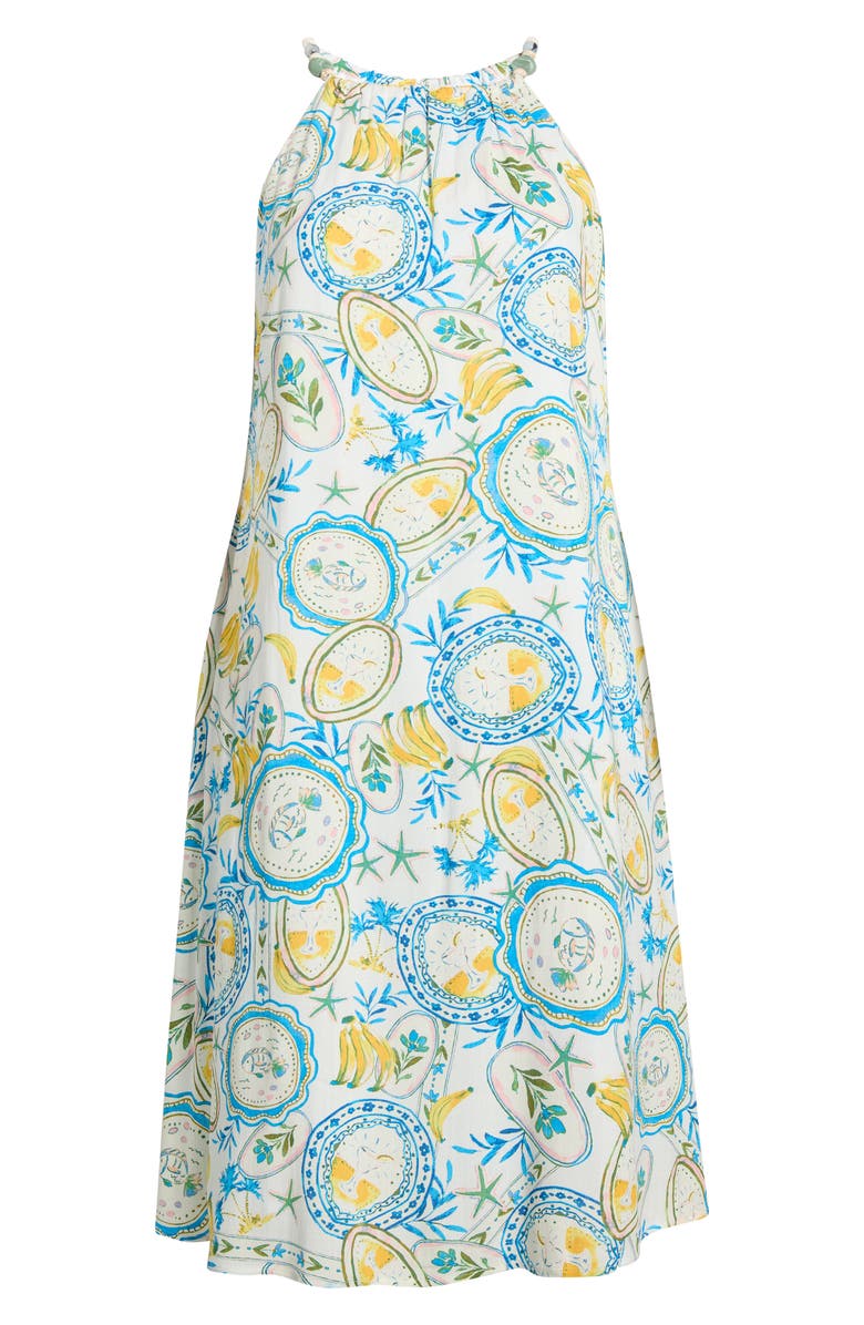 SUGARLIPS Harvest Island Brisia Midi Dress, Alternate, color, White/ Blue/ Yellow