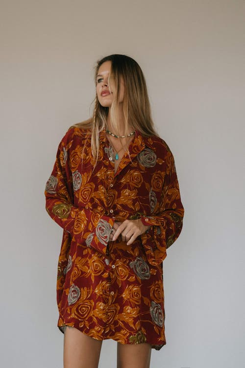 Sun Child Boyfriend Shirt Merlin in Brick Rose at Nordstrom