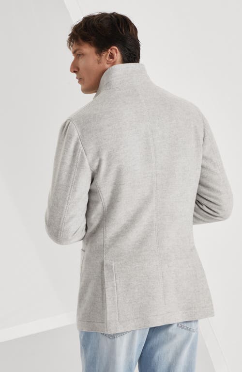 Shop Brunello Cucinelli Blazer-style Outerwear In Pebble