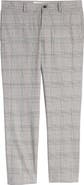 Topman Check Crop Stretch Dress Pants