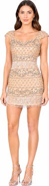 LARA New York Beaded Faux-Wrap V-Neck Bridal Gown