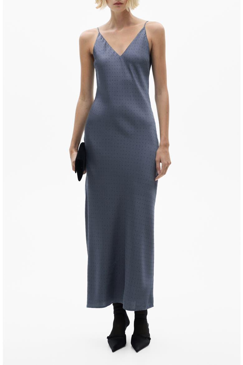 Cross Rhinestone Maxi Slipdress, Main, color, DENIM GREY