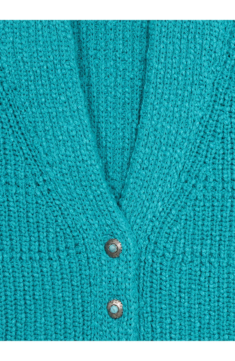 Fortela Navajo Style Open Knit Cardigan, Alternate, color, Turquoise