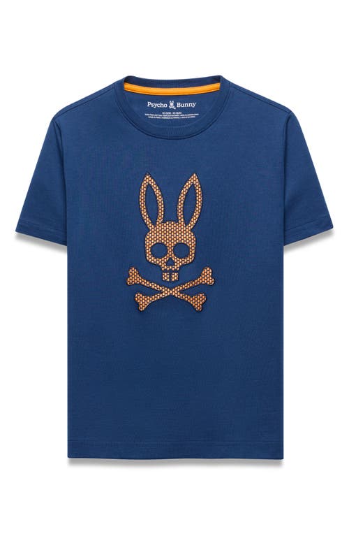 Psycho Bunny Kids' Stan Graphic Pima Cotton T-shirt In Navy Peony