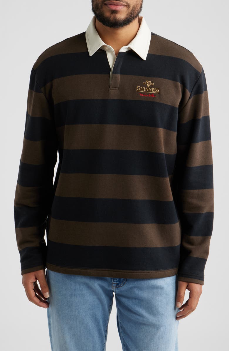TravisMathew x Guinness Dark Cascade Rugby Shirt, Main, color, Demitasse