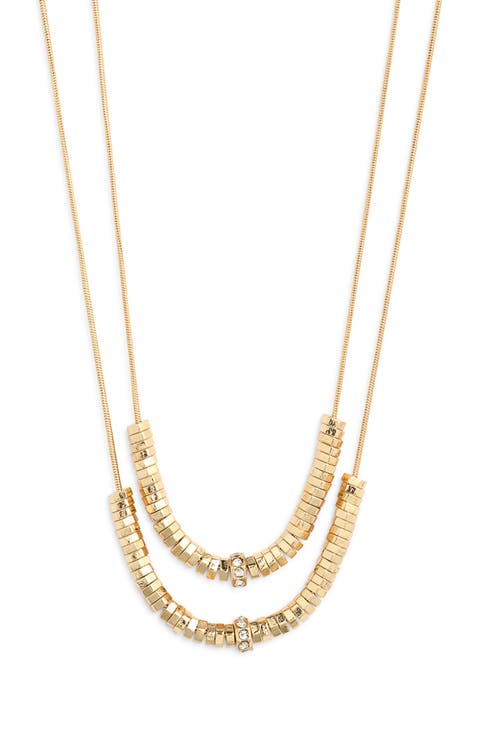 Layered Metal Bead Necklace