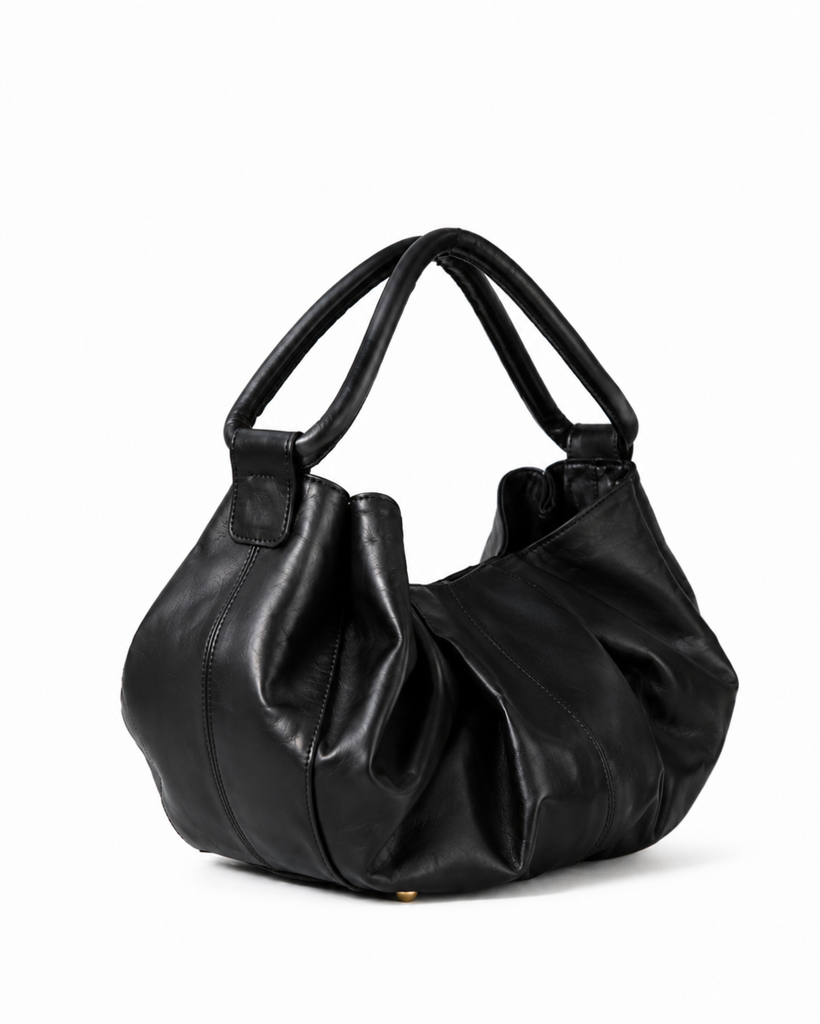 Liora Sculptural Leather Shoulder Bag, Alternate, color, Black