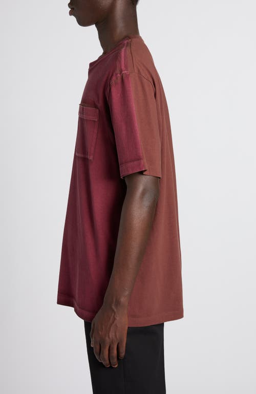Alexander Mcqueen Skull Embroidered Pocket T-shirt In Rust/bordeaux
