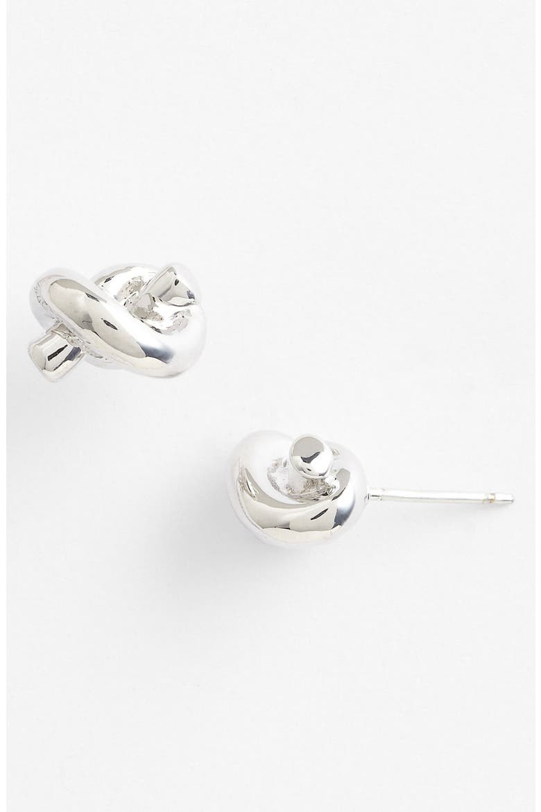 'sailors knot' mini stud earrings, Main, color, SILVER