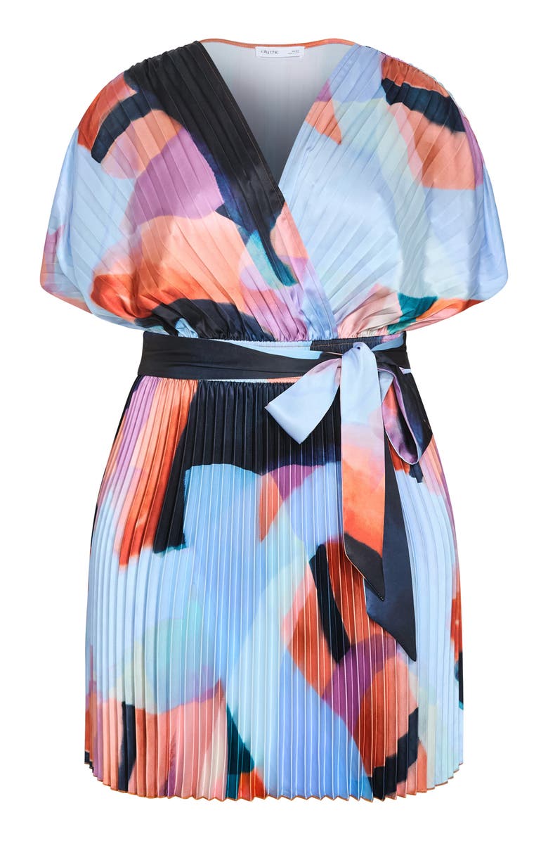 City Chic Hailey Abstract Print Minidress, Alternate, color, Aspect