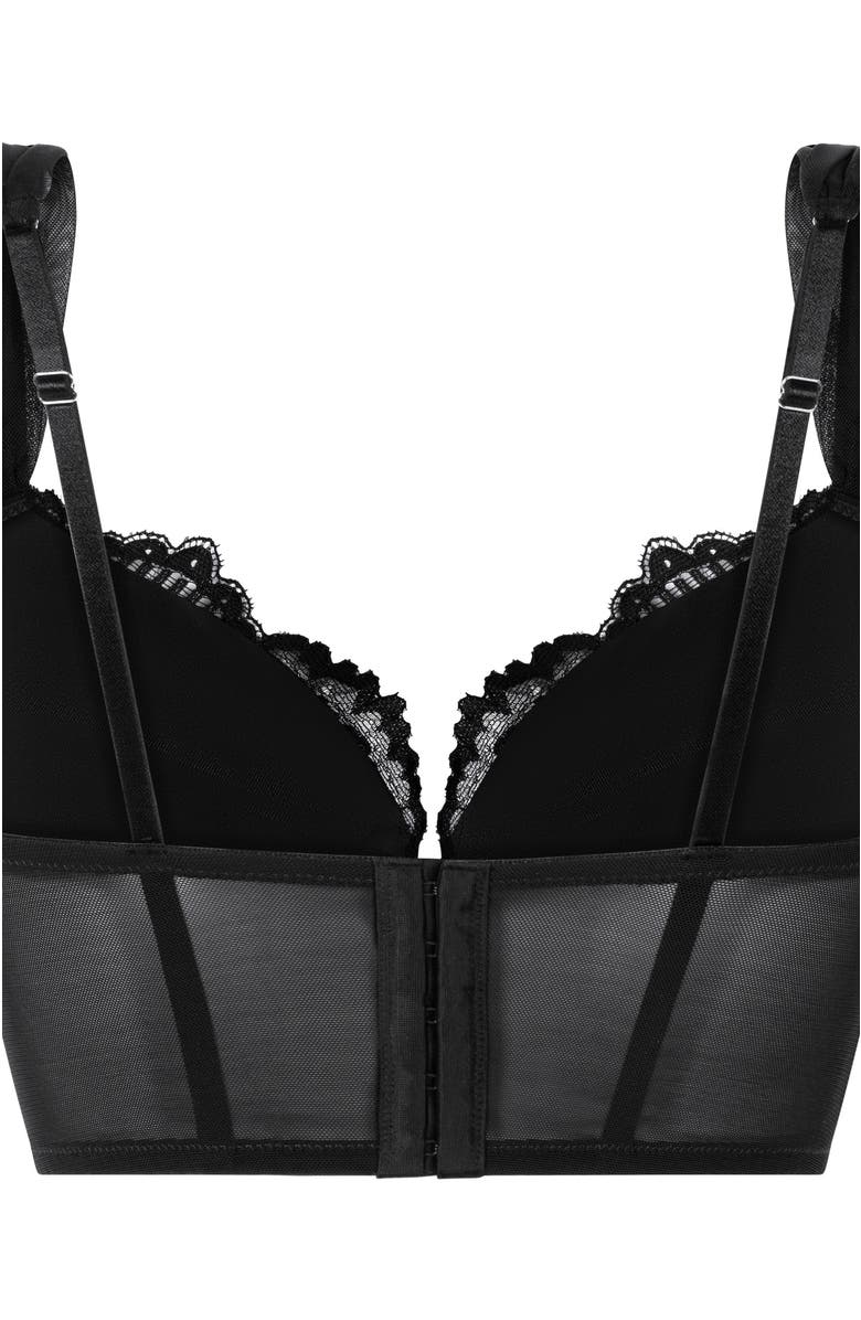 Hunkemöller Whitney Padded Underwired Longline Push-Up Bra, Alternate, color, Black
